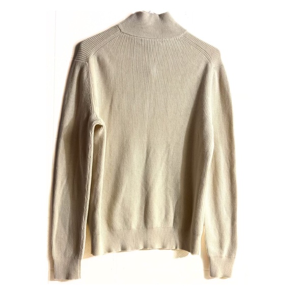 Banana Republic Sweater Sz: S Ivory / Casual Office Academia Waffle Mock-Neck - Picture 4 of 9